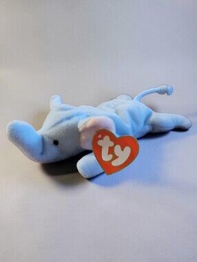 Vtg 1998 McDonald's Teenie Beanie Baby Peanut the Light Blue Elephant
